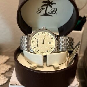 Tommy Bahama Silver Cream Watch with Classic Design